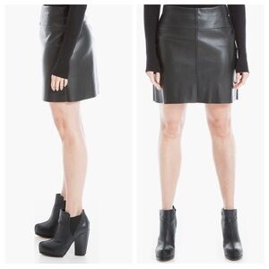 Max Studio Black Faux Leather Mini Skirt